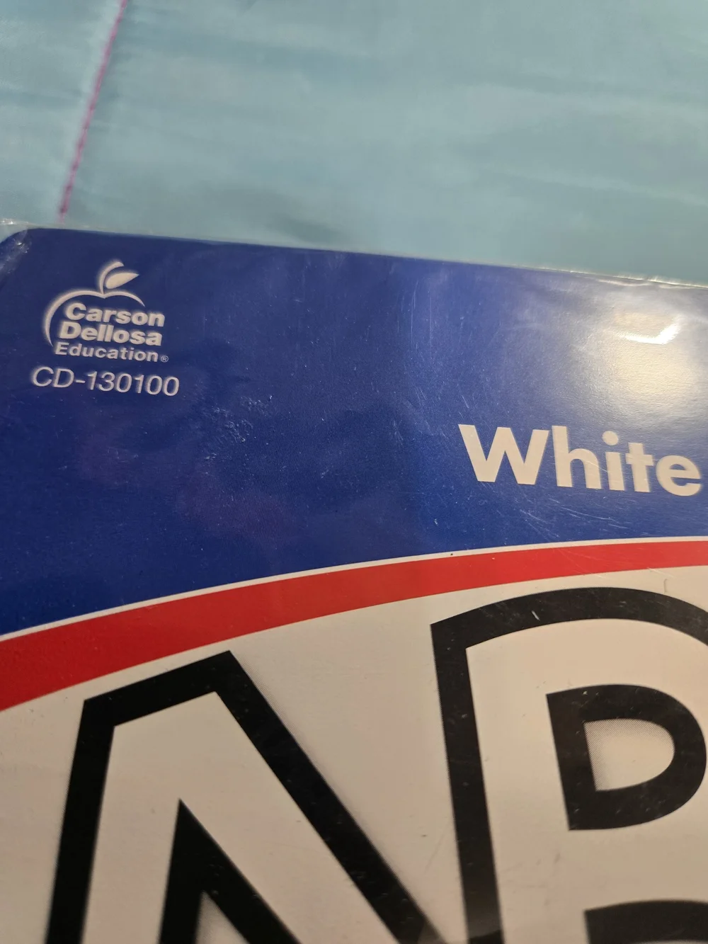 White with Black Trim ABC Bulletin Board Letters - White